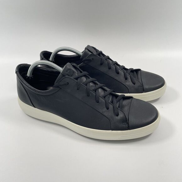 Ecco Soft 7 City Mens Shoes Black Leather Low Top Casual Size US 12-12.5 EU 46 - Picture 1 of 11